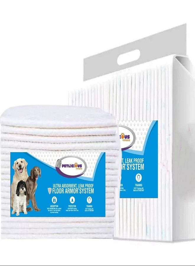 PETLICIOUS & MORE فوط تدريب الجراء على التبول من بيتليشوس آند مور (45 سم × 60 سم - 50 قطعة) فوط تدريب الحيوانات الأليفة على استخدام المرحاض للجراء والكلاب، متوسطة الحجم، 50 قطعة (عبوة من قطعتين، إجمالي العدد - 100) - Image 1
